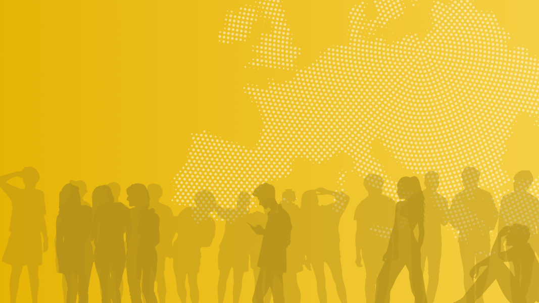 silhouette of young people